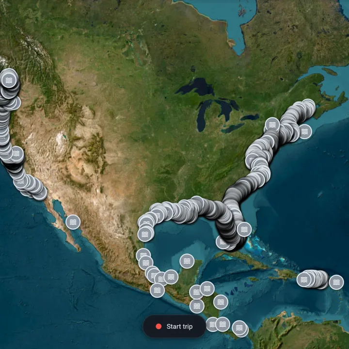 Country-wide chart coverage zoomed out to the full US coastline